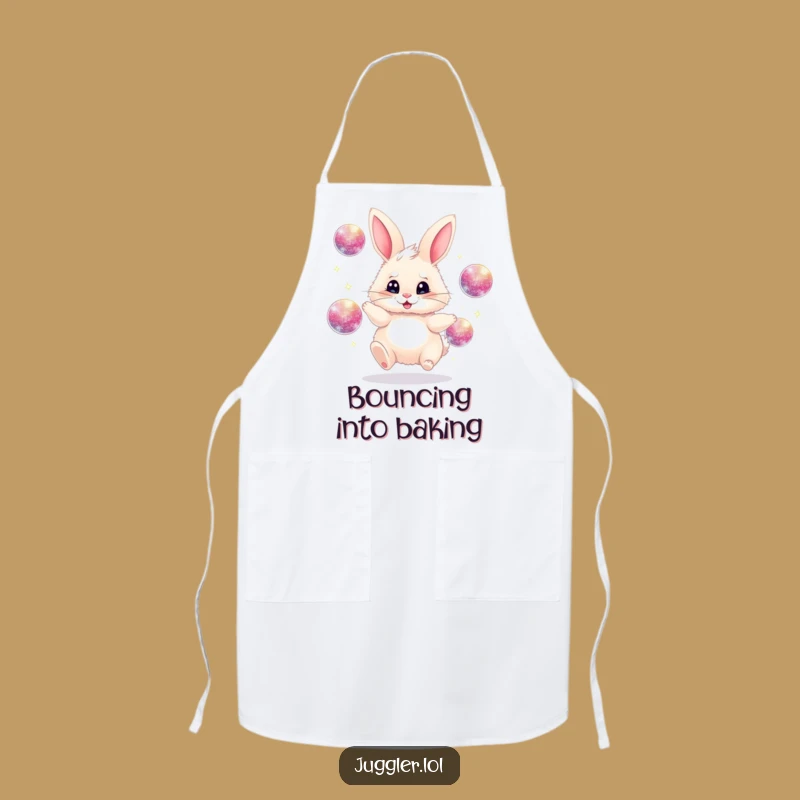 Funny Juggling Bunny Apron - Humorous Gift for Playful Chefs & Crafters!