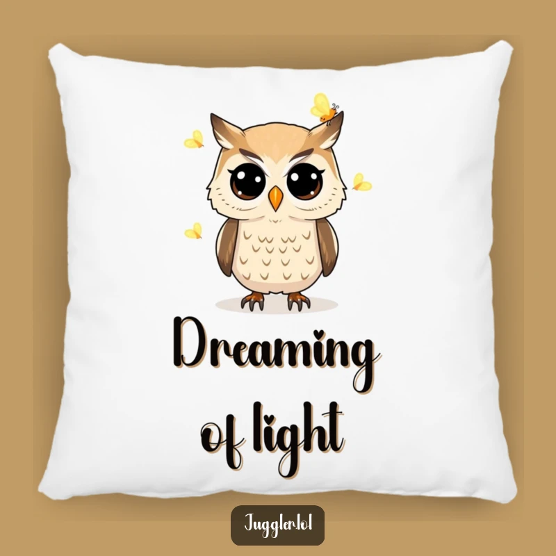 Funny Owl Juggling Fireflies Pillow - Soft & Enchanting Accent Decor Gift