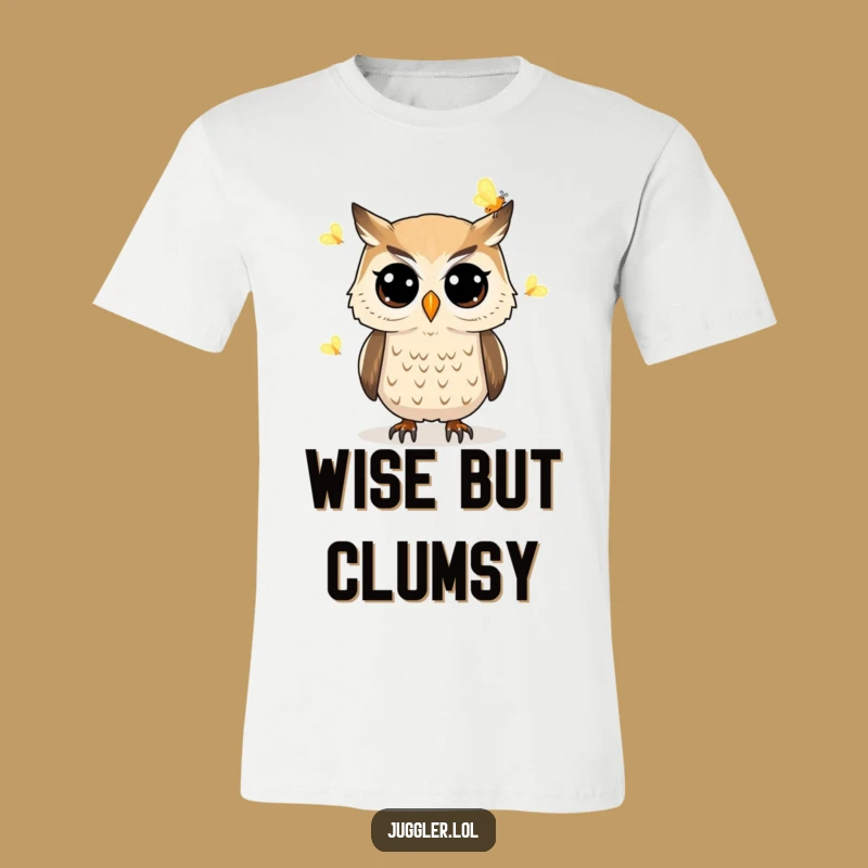 Funny Owl Juggling Fireflies T-Shirt - Enchanting & Comical Night Owl Tee Gift